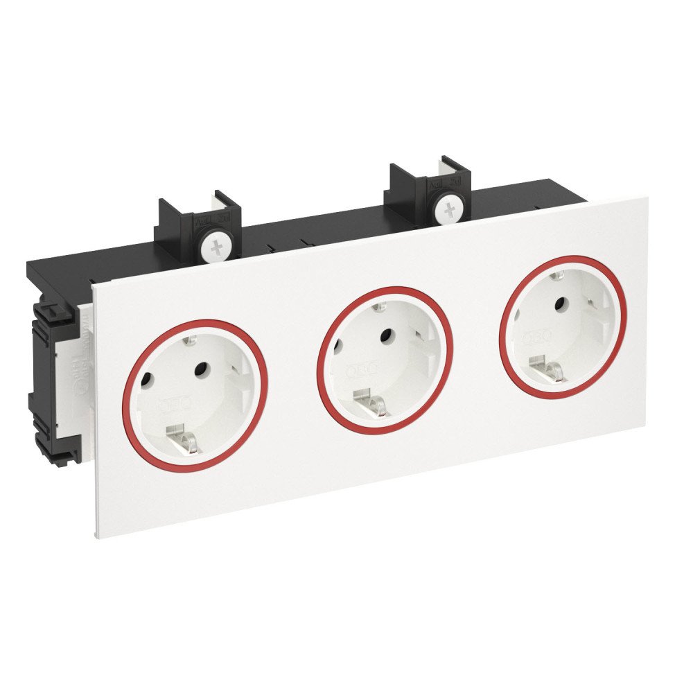 3-fach EDV-Steckdose (roter Ring) f. BK Signa Base