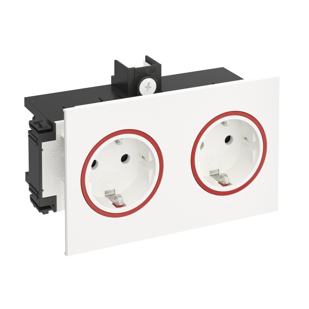 2-fach EDV-Steckdose (roter Ring) f. BK Signa Base