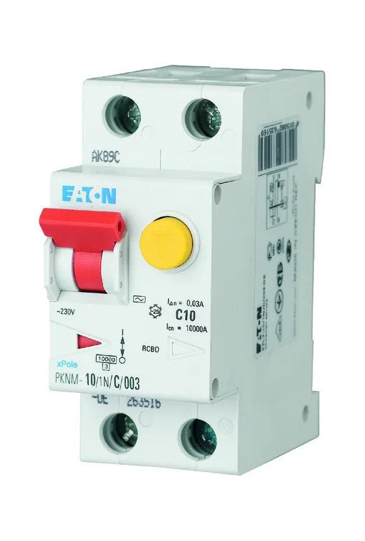 EATON FI/LS-Schalter Typ A 10kA C 10A/1pol+N/30mA 2TE