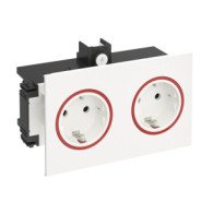 2-fach EDV-Steckdose (roter Ring) f. BK Signa Base