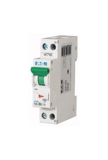 EATON LS-Schalter 6kA B 6A/1pol+N 1TE Schmalbauweise