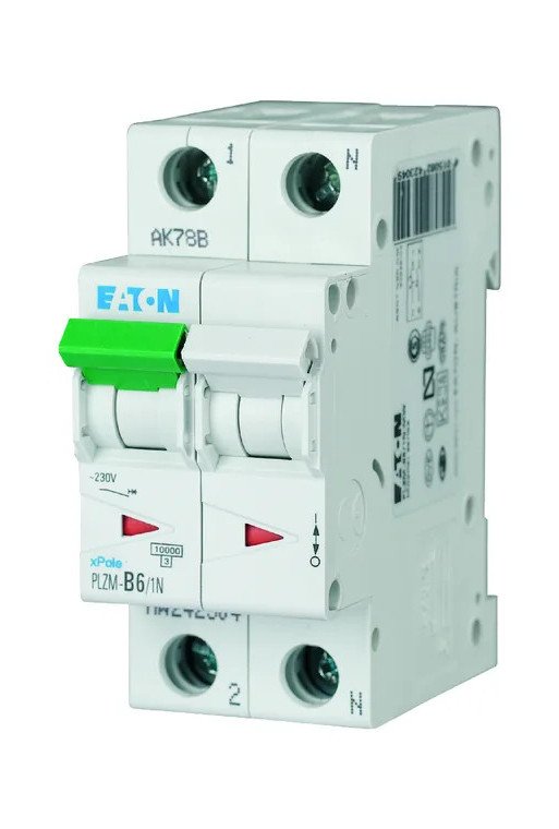 EATON Leitungsschutzschalter 6A 10kA 1+N-pol ig 2TE Kennlinie B