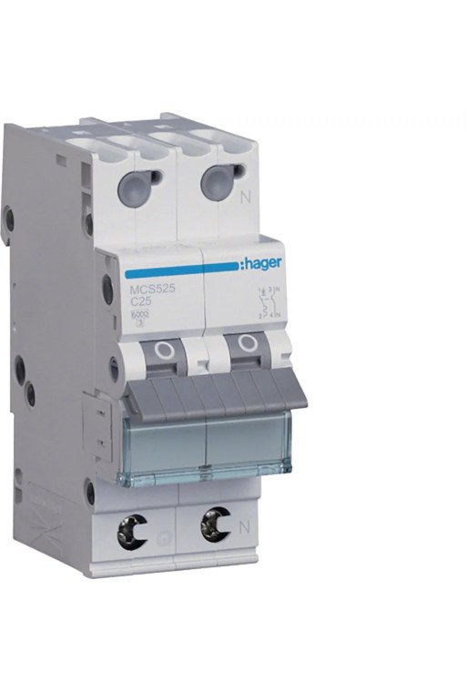 HAGER LS-Schalter 1P+N 6kA C-25A QC 2M