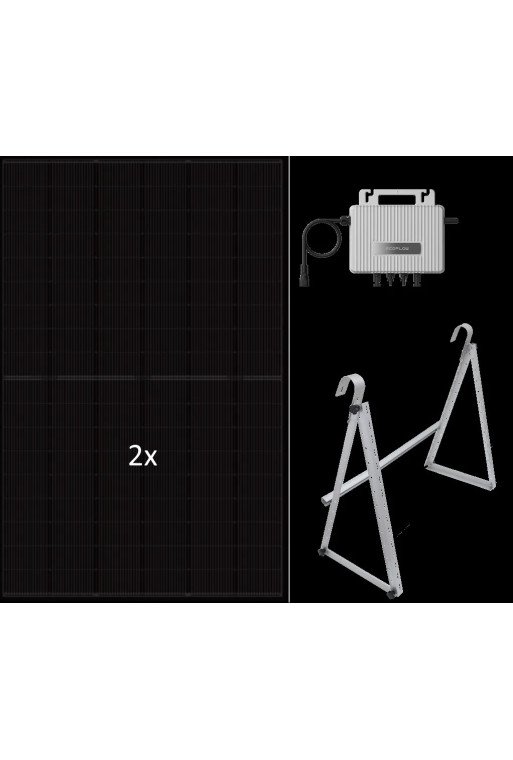 JA SOLAR Balkonkraftwerk 900 Watt Komplettset m. Unterkonstruktion u.Microwechselrichter