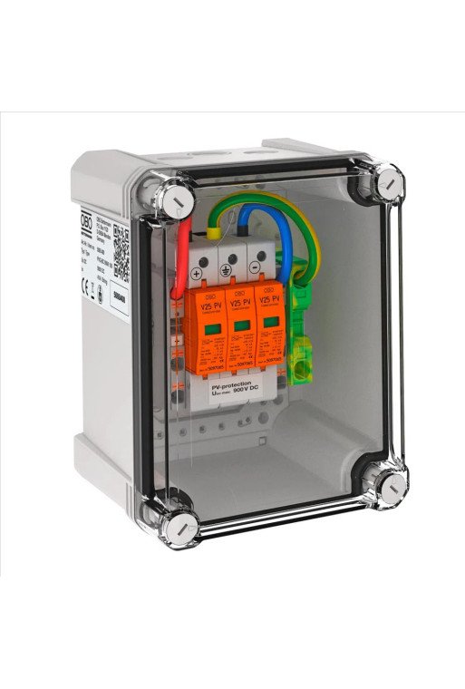 OBO Generatoranschlusskasten 1 PV-String auf 1 WR-MPP 900V DC lichtgrau RAL 7035