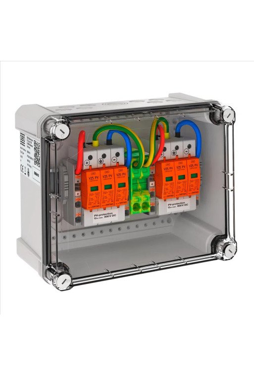 OBO Generatoranschlusskasten 2x1 PV-String a uf 2 WR-MPP 900V DC lichtgrau RAL 7035