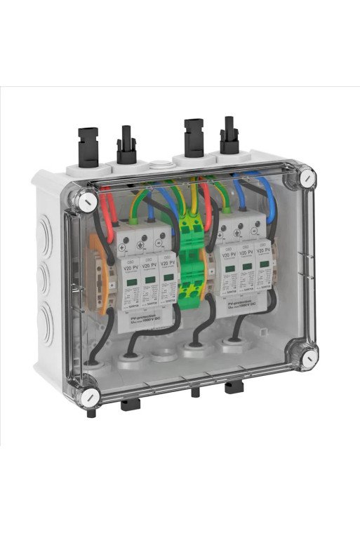 OBO Generatoranschlusskasten 2x1 PV-String a uf 2 WR-MPP+MC4 1000V DC lichtgrau RAL 7