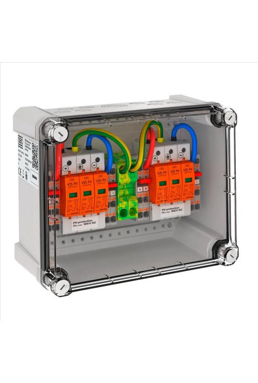 OBO Generatoranschlusskasten 2x2 PV-String a uf 2 WR-MPP 900V DC lichtgrau RAL 7035
