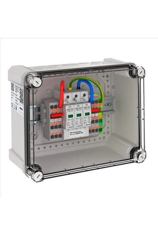 OBO Generatoranschlusskasten 4 PV-String auf 1 WR-MPP 1000V DC lichtgrau RAL 7035