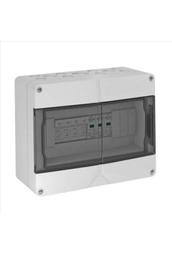 OBO Generatoranschlusskasten 4-String + Sich erung 1000V DC lichtgrau RAL 7035