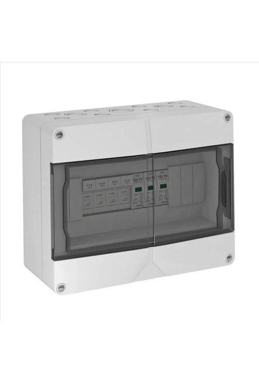 OBO Generatoranschlusskasten 4-String + Sich erung 1000V DC lichtgrau RAL 7035