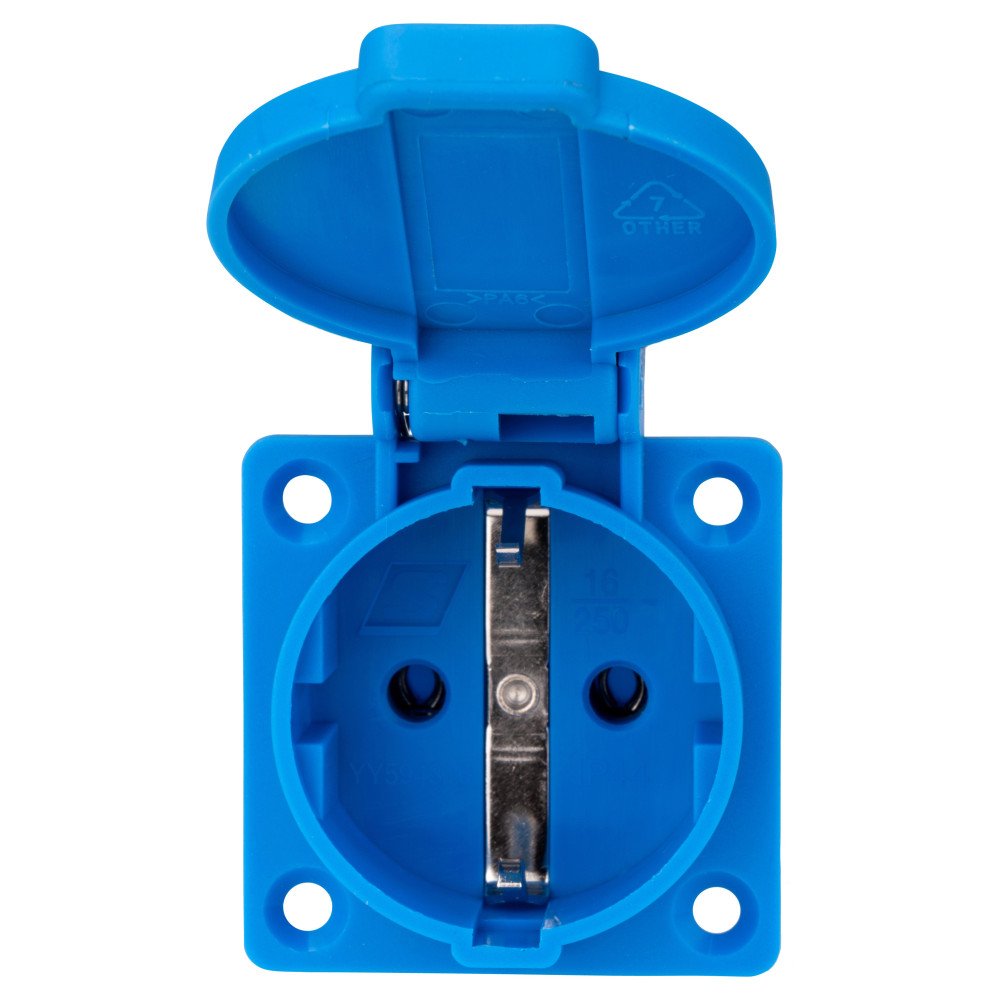 Schukosteckdose mit Deckel