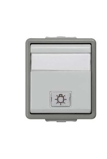 SIEMENS Wechselschalter mit Fenster und BSF DELTA fläche IP44 AP dunkelgrau/hellgrau