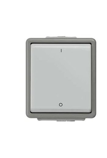 SIEMENS Ausschalter 2-polig mit Symbolen I/0 DELTA fläche IP44 AP dunkelgrau/hellgrau