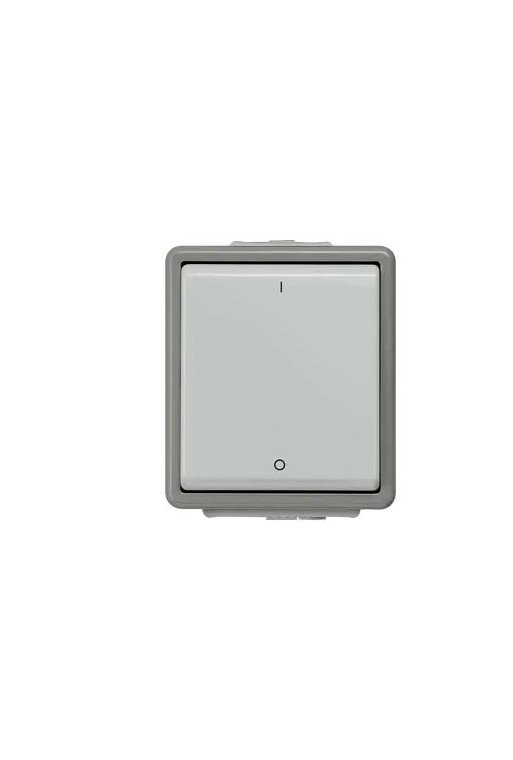 SIEMENS Ausschalter 2-polig mit Symbolen I/0 DELTA fläche IP44 AP dunkelgrau/hellgrau