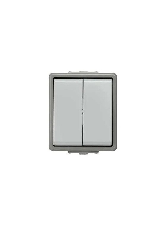 SIEMENS Doppel-Wechselschalter DELTA fläche IP44 AP dunkelgrau/hellgrau