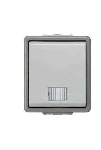 SIEMENS Kontroll-Ausschalter mit Fenster DELTA fläche IP44 AP dunkelgrau/hellgrau