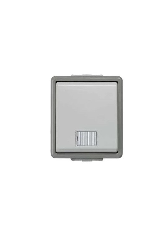 SIEMENS Kontroll-Ausschalter mit Fenster DELTA fläche IP44 AP dunkelgrau/hellgrau