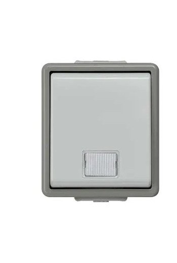 SIEMENS Kontroll-Wechselschalter mit Fenster DELTA fläche IP44 AP dunkelgrau/hellgrau