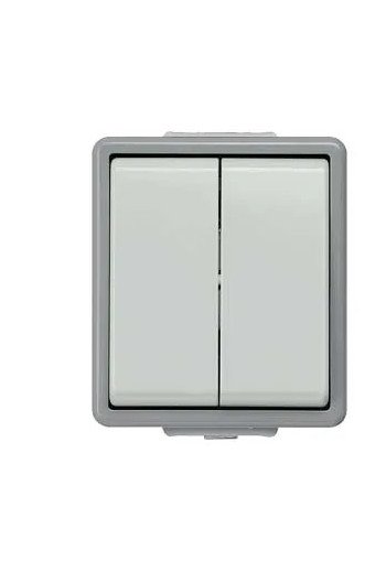 SIEMENS Serienschalter DELTA fläche IP44 AP dunkelgrau/hellgrau