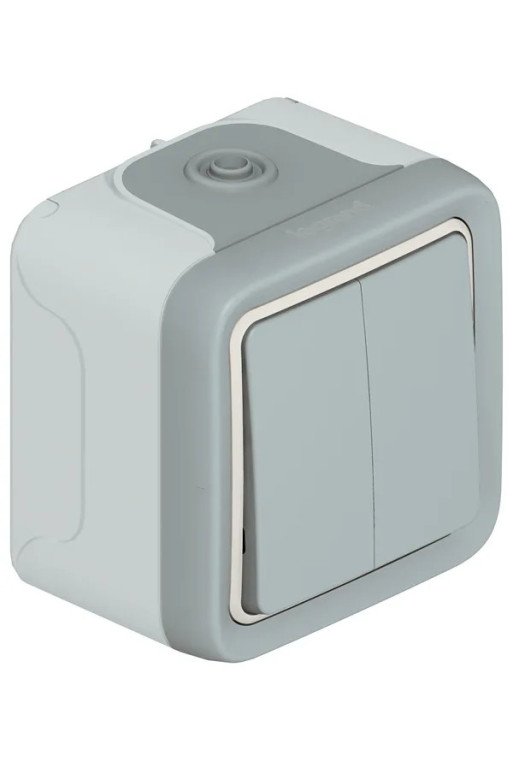 LEGRAND FR AP Wipptaster Doppel- 2 Schließer PLEXO IP55 - IK07 grau
