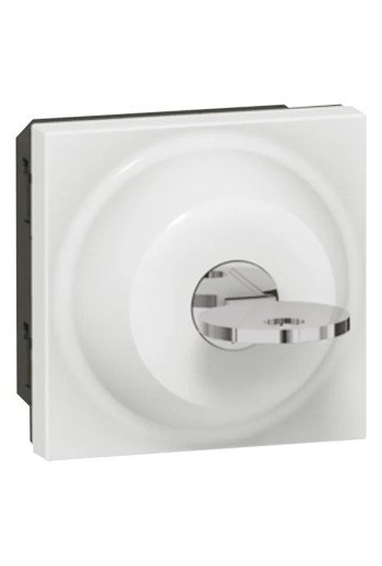 LEGRAND Mosaic Schlüsselschalter Wechselkontakt Ronis 2-modulig Farbe: Ultraweiß