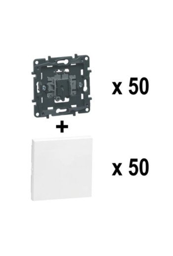 LEGRAND Niloe Step Bigbox 50 X Einsatz Taster Fa rbe Ultraweiß