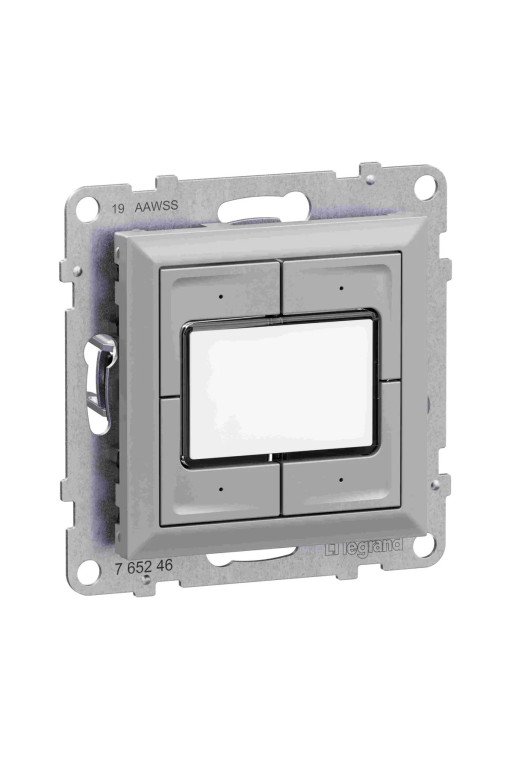 LEGRAND SEANO 4-fach Elektroniktaster 0 – 24 V i n der Farbausführung Aluminium lackiert