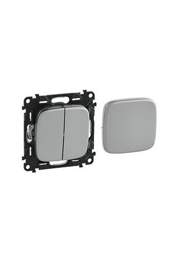 LEGRAND Valena Allure Multifunktionsschalter/-ta ster 2-fach Farbe: Aluminium