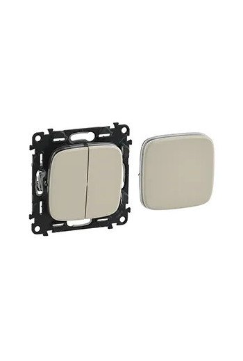 LEGRAND Valena Allure Multifunktionsschalter/-ta ster 2-fach Farbe: Mandelweiß
