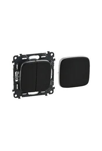 LEGRAND Valena Allure Multifunktionsschalter/-ta ster 2-fach Farbe: Schwarz