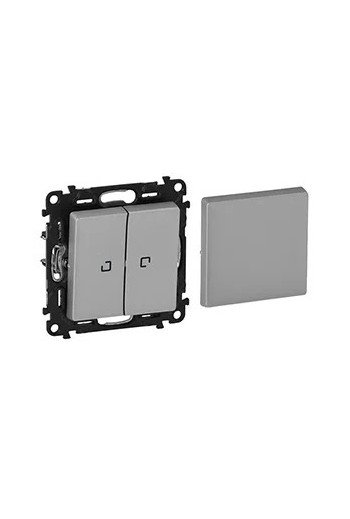 LEGRAND Valena Life Multifunktionsschalter/-tast er beleuchtet 2-fach Farbe: Aluminium
