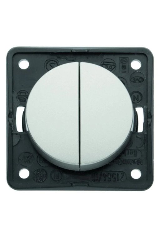 BERKER INTEGRO Flow/Pure Doppeltaster Edelstahl lackiert