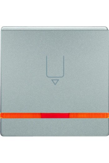 BERKER Q.x Hotelcard-Schalter-Aufsatz mit oranger Linse alu samt