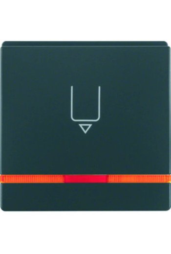 BERKER Q.x Hotelcard-Schalter-Aufsatz mit oranger Linse anthrazit samt