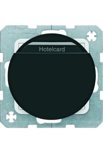 BERKER R.x Relais-Schalter mit Zentral- stück für Hotelcard schwarz glänzend