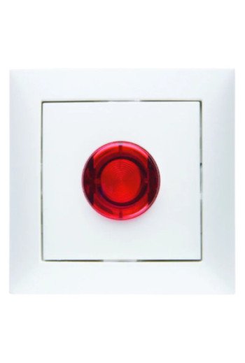 BERKER S.1 Stiegenhaus-Taster mit rotem Knopf o.Lampe polarweiß matt