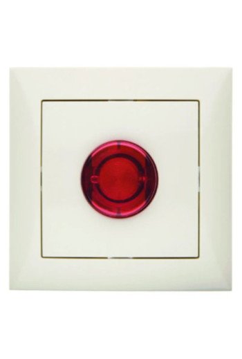 BERKER S.1 Stiegenhaus-Taster mit rotem Knopf o.Lampe weiß glänzend