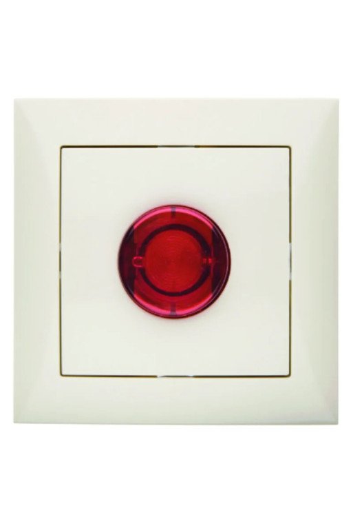 BERKER S.1 Stiegenhaus-Taster mit rotem Knopf o.Lampe weiß glänzend