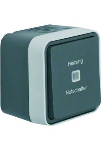 BERKER W.1 Kontroll-Heizung Notschalter grau/lichtgrau matt