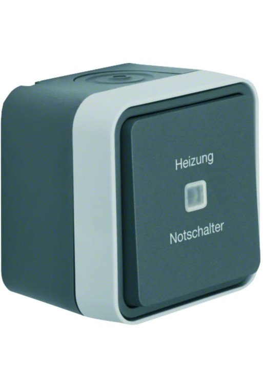BERKER W.1 Kontroll-Heizung Notschalter grau/lichtgrau matt