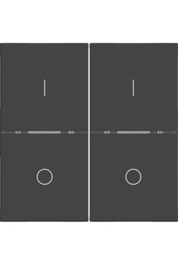HAGER Abdeck. Taster 2f I/O A.x/C.x sw matt