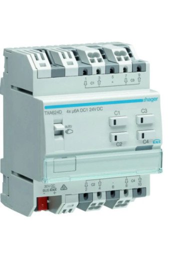 HAGER KNX easy Jalousieaktor 4fach 24V REG