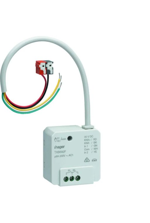 HAGER KNX easy Schalt-/Jalousieaktor 2/1fach + 2Eingänge 6A Up