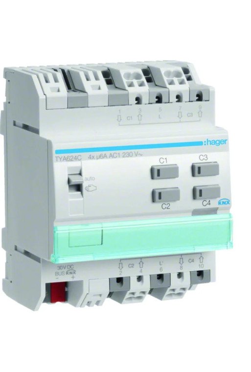 HAGER KNX Jalousieaktor 4fach 230 V REG