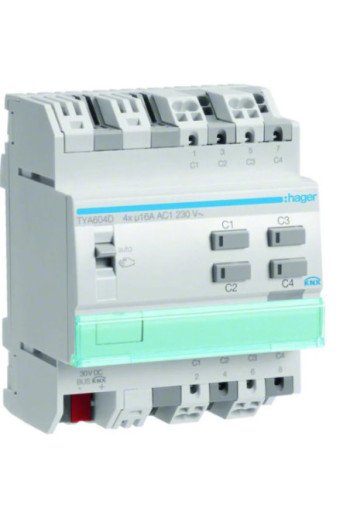 HAGER KNX Schalt-/Jalousieaktor 4/2fach 16 A C-Last REG