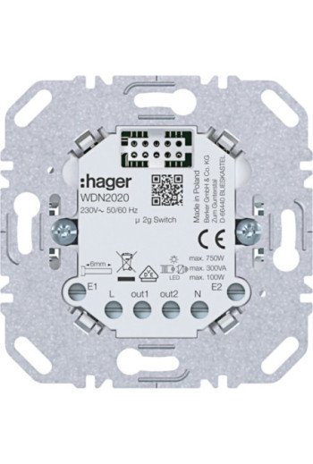 HAGER Schalt-Einsatz UP 2f 4 A f. A.x/C.x