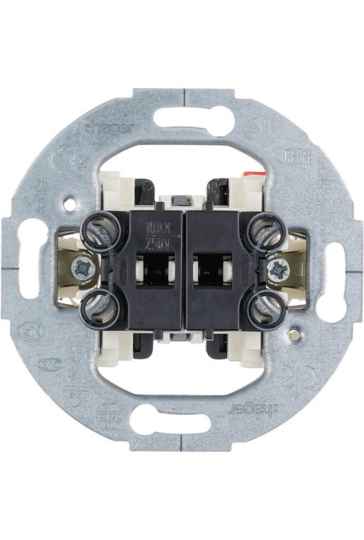 HAGER Serienschalter UP r. Tragring 10AX/250V