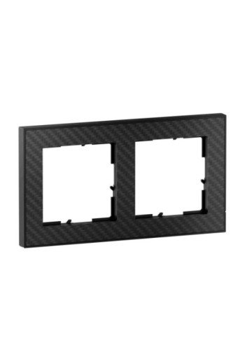LEGRAND SEANO+ 2-fach Rahmen mit Echtmaterialobe rfläche in der Farbausführung Karbon