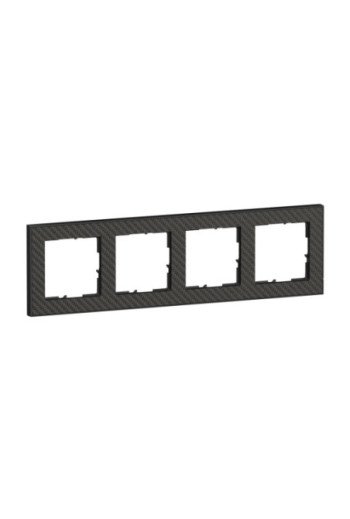 LEGRAND SEANO+ 4-fach Rahmen mit Echtmaterialobe rfläche in der Farbausführung Karbon